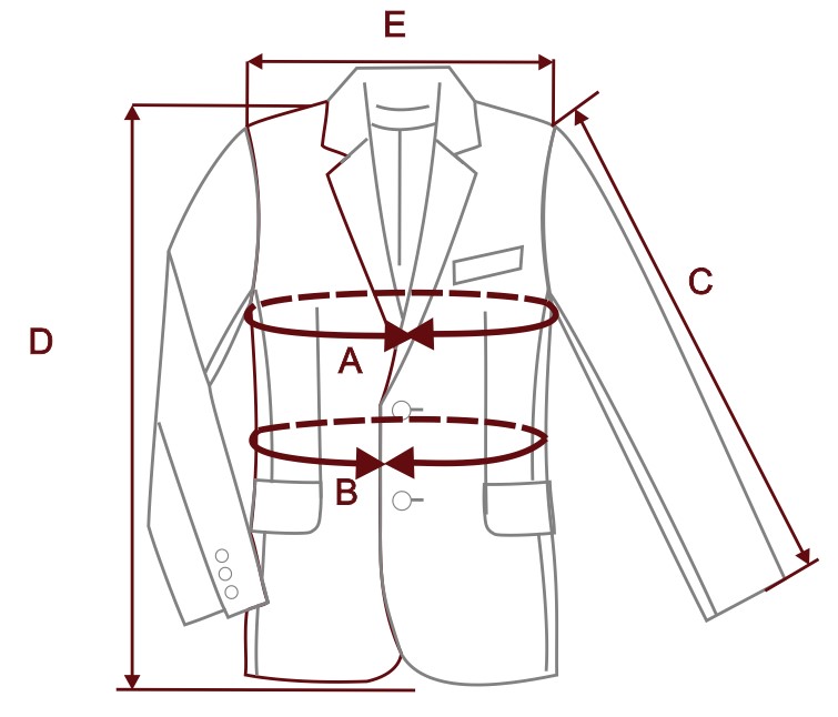 Rozmerová tabuľka voľnočasových sák TAILORED