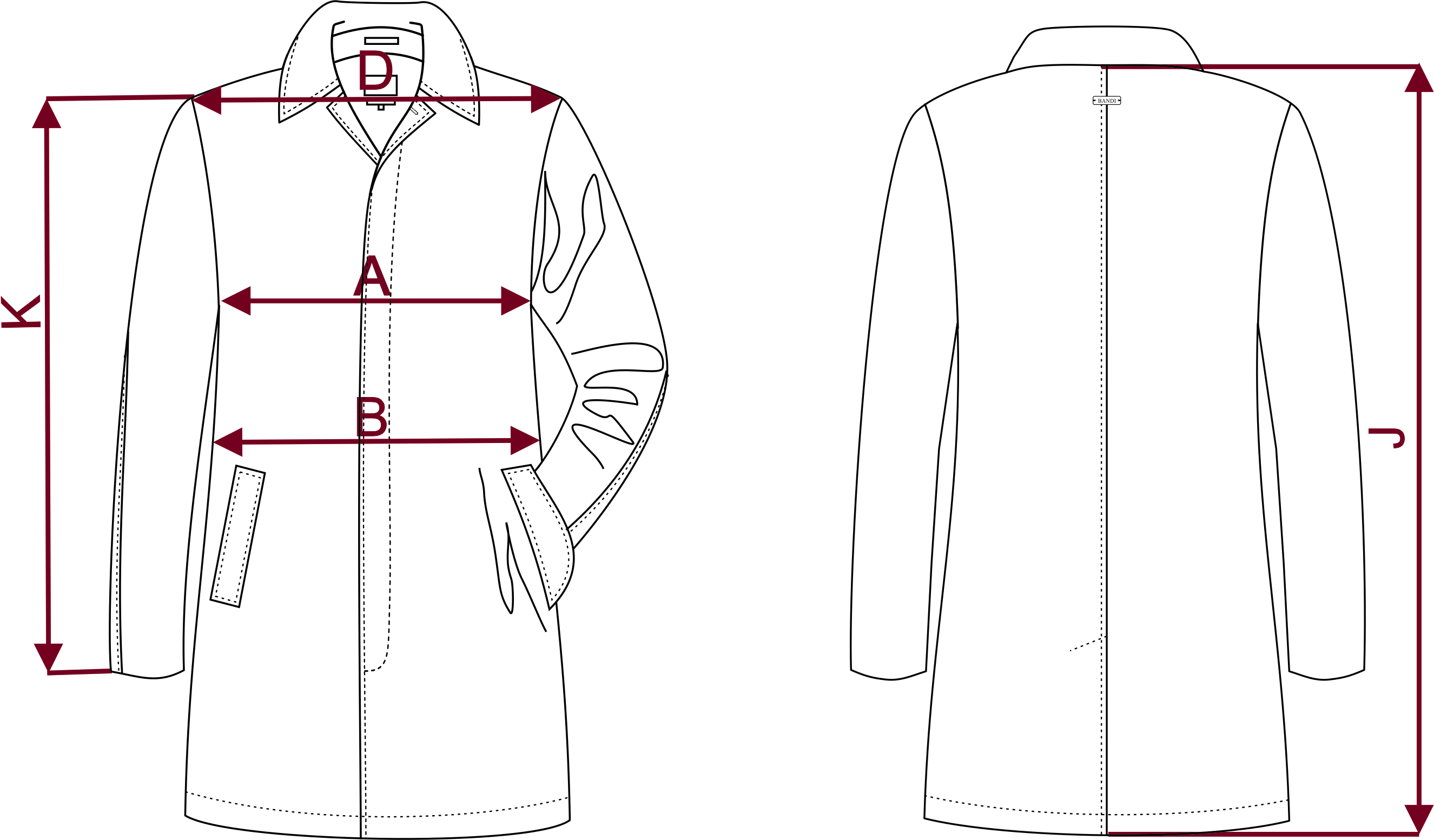 Rozmerová tabuľka plášťa FILLIANO AW22/23